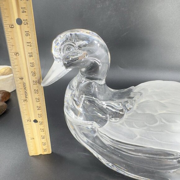 Shannon Crystal Duck Lidded Mallard Candy Dish Frosted Accents by Godinger Clear - Picture 4 of 16